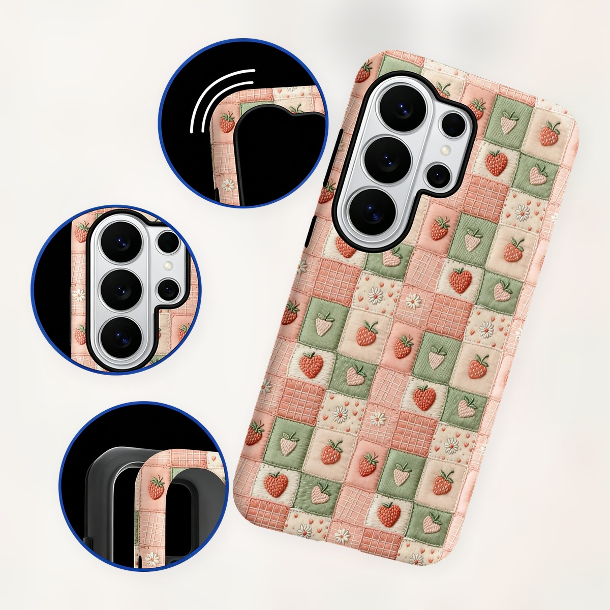 Bestickte Erdbeer-Patchwork 2- – Samsung Galaxy S24 Bewertung und Preis